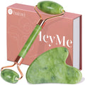 BAIMEI Gua Sha und Gesichtsroller Tool Jade Roller Gesichts- und Nackenmassagegerät Skincare Gua Sha Beruhigt und Entspannt Die Haut Skin care Geschenk für Frauen